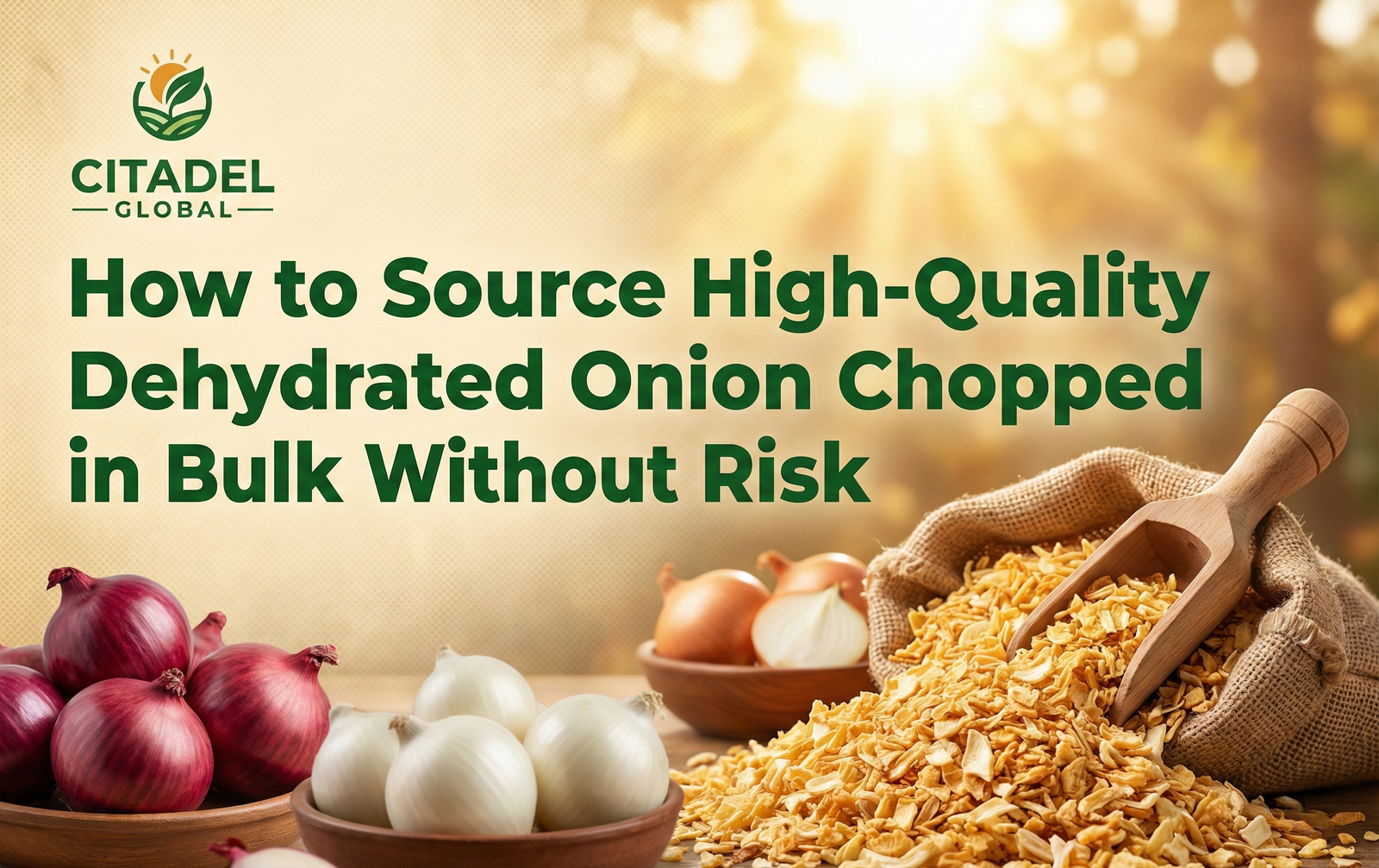 How to Source High-Quality Dehydrated Onion Chopped in Bulk Without Risk